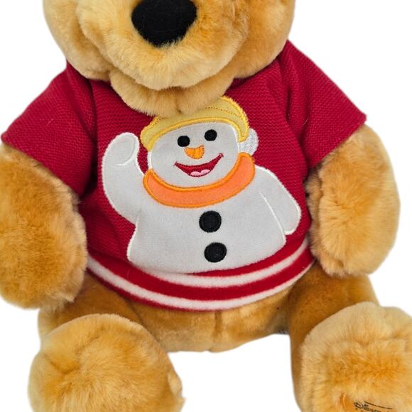 Disney Store Winnie the Pooh Plush 12" Snowman Sweater‎ Winter Hat Holiday - Picture 3 of 8